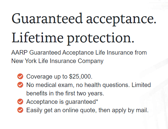 AARP Guaranteed acceptance life insurance